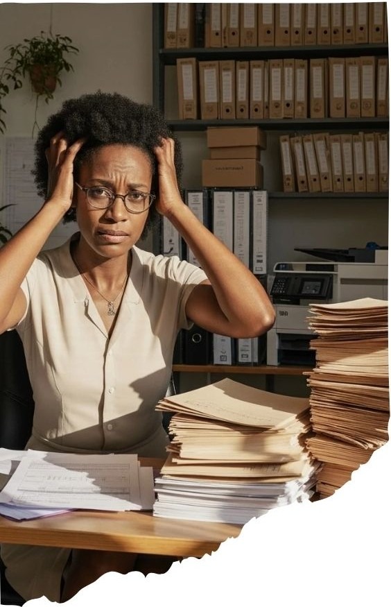 Profissional sobrecarregada